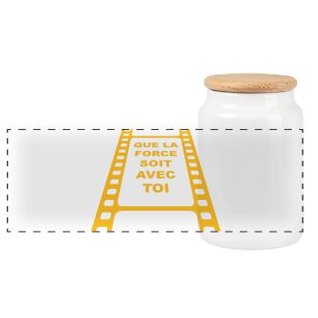 Que la Force... - Boîte à biscuits avec couvercle en bois - blanc - Devant