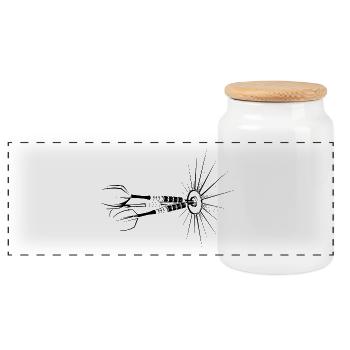 Dart bullseye arrows illustration dart player - Panoramic Cookie Jar with Wooden Lid - white - Front