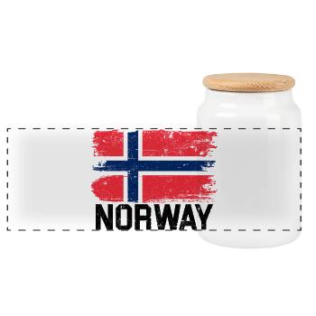 Drapeau norvégien du Nordic Grunge - Boîte à biscuits avec couvercle en bois - blanc - Devant