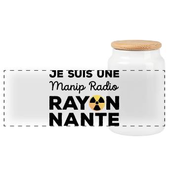 Je suis une manip radio rayonnante Radiologie - Boîte à biscuits avec couvercle en bois - blanc - Devant