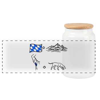 Bilderrätsel BGS - Panorama Keksdose mit Holzdeckel - Weiß - Vorne