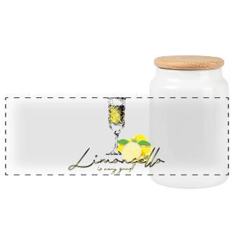 Limoncello (Limoncello) - Panorama Keksdose mit Holzdeckel - Weiß - Vorne