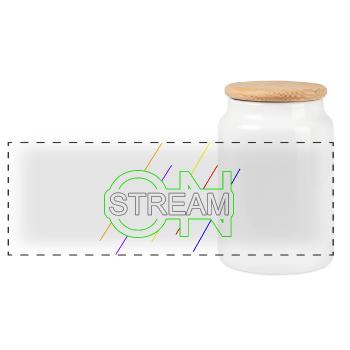 Stream on Live Streamerin Gamer - Panorama Keksdose mit Holzdeckel - Weiß - Vorne