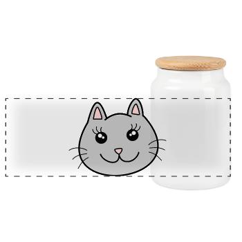 Chats Chats - Boîte à biscuits avec couvercle en bois - blanc - Devant