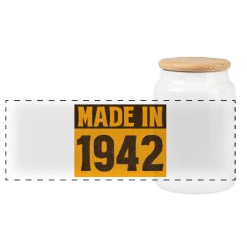 Chemise rétro fabriquée en 1942 - Boîte à biscuits avec couvercle en bois - blanc - Devant