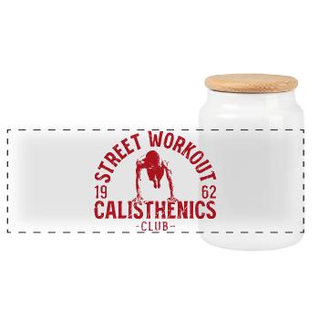 Emblème du Street Calisthenics Club - Boîte à biscuits avec couvercle en bois - blanc - Devant