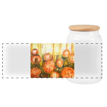Strains22 - Panoramic Cookie Jar with Wooden Lid - white - Front