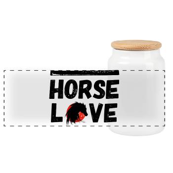 cheval poney cheval amour équitation noir beauté fille LOL - Boîte à biscuits avec couvercle en bois - blanc - Devant