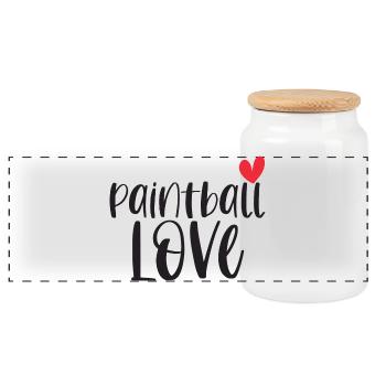 Paintball Paintballer Gotcha Love Cadeau - Boîte à biscuits avec couvercle en bois - blanc - Devant