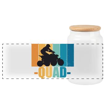 Quad Quad Driver Offroad Motorsport Cadeau - Boîte à biscuits avec couvercle en bois - blanc - Devant