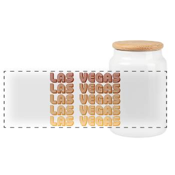 Grille de gradient rétro de Las Vegas - Boîte à biscuits avec couvercle en bois - blanc - Devant