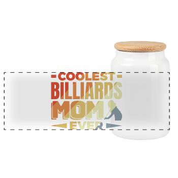 Maman Billard - Boîte à biscuits avec couvercle en bois - blanc - Devant
