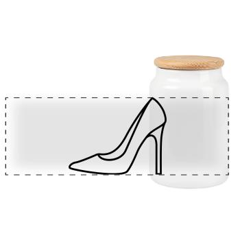 High Heel Icon Shoe Women Women Contour Customizable - Panoramic Cookie Jar with Wooden Lid - white - Front