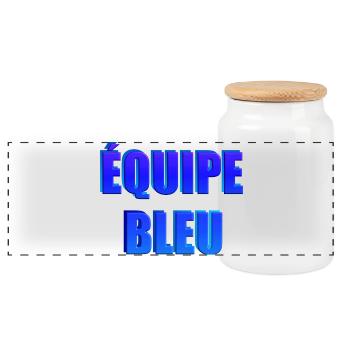 équipe bleu - Boîte à biscuits avec couvercle en bois - blanc - Devant