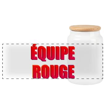 équipe rouge - Boîte à biscuits avec couvercle en bois - blanc - Devant