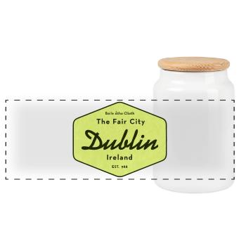 Panneau de Dublin The Fair City - Boîte à biscuits avec couvercle en bois - blanc - Devant