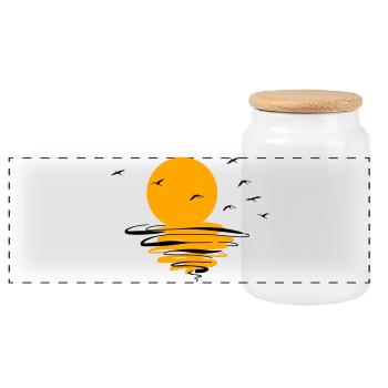 Grues d’oies sauvages Printemps - Boîte à biscuits avec couvercle en bois - blanc - Devant