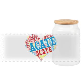 T-Shirt Sicilia T-Shirt Acate Wortwolke - Panorama Keksdose mit Holzdeckel - Weiß - Vorne