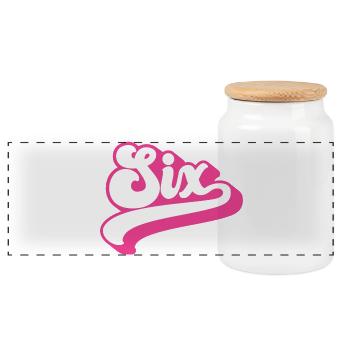 Six 6th Birthday For Girls 6 Years Old - Panoramic Cookie Jar with Wooden Lid - white - Front