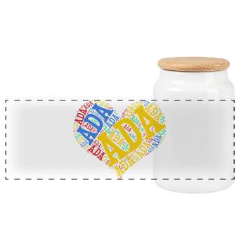 t-shirt Ada t-shirt heart word cloud gift idea - Panoramic Cookie Jar with Wooden Lid - white - Front