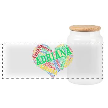 t shirt Adriana t-shirt word cloud heart - Panoramic Cookie Jar with Wooden Lid - white - Front