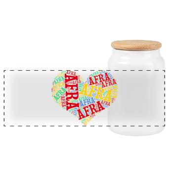 t-shirt Afra word cloud collage coeur t-shirt - Boîte à biscuits avec couvercle en bois - blanc - Devant