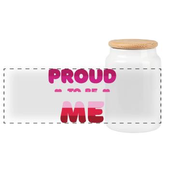 Lesbian Pride to Be Me - Pride Month - Panoramic Cookie Jar with Wooden Lid - white - Front