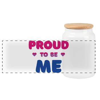 Bisexual Pride to Be Me - Mois de la fierté - Boîte à biscuits avec couvercle en bois - blanc - Devant