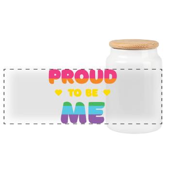 LGBTQ+ Pride to Be Me - Pride Month - Panoramic Cookie Jar with Wooden Lid - white - Front