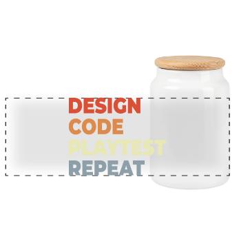 Game Development Workflow - Panoramic Cookie Jar with Wooden Lid - white - Front