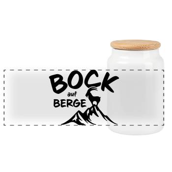 Bock auf Berge - Panorama Keksdose mit Holzdeckel - Weiß - Vorne