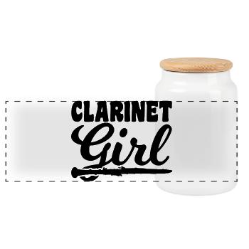 Clarinettes Filles - Boîte à biscuits avec couvercle en bois - blanc - Devant