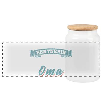 Ich bin keine Rentnerin ich bin Vollzeit Oma - Panorama Keksdose mit Holzdeckel - Weiß - Vorne