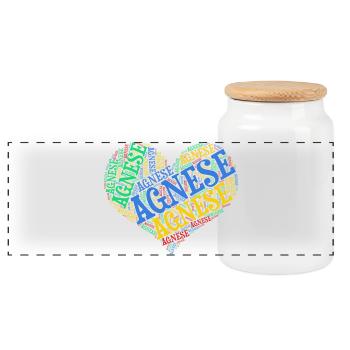 t-shirt Agnese word cloud heart gift idea - Panoramic Cookie Jar with Wooden Lid - white - Front