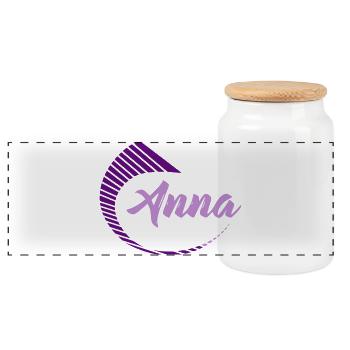 Anna - Panoramic Cookie Jar with Wooden Lid - white - Front