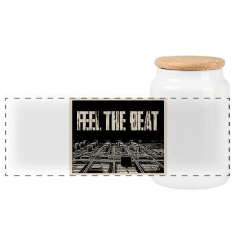 Feel the Beat Club Vibe - Panorama Keksdose mit Holzdeckel - Weiß - Vorne