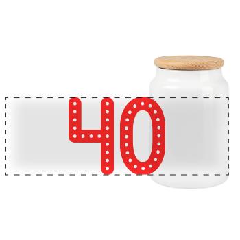 40. 40 YEARS. 40th ANNIVERSARY. 40TH ANNIVERSARY. - Panoramic Cookie Jar with Wooden Lid - white - Front