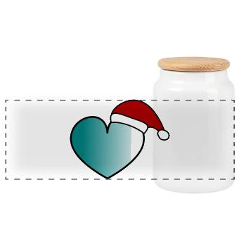 CHRISTMAS. YEAR. ANNIVERSARY. RETIREMENT. DAD. MAMAM. - Panoramic Cookie Jar with Wooden Lid - white - Front