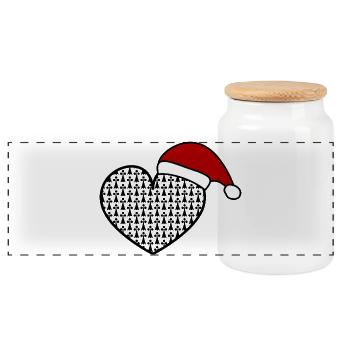 CHRISTMAS. YEAR. ANNIVERSARY. RETIREMENT. DAD. MAMAM. - Panoramic Cookie Jar with Wooden Lid - white - Front