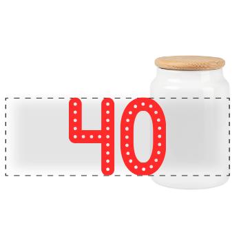 ANNIVERSARY. HAPPY BIRTHDAY. HAPPY BIRTHDAY. - Panoramic Cookie Jar with Wooden Lid - white - Front