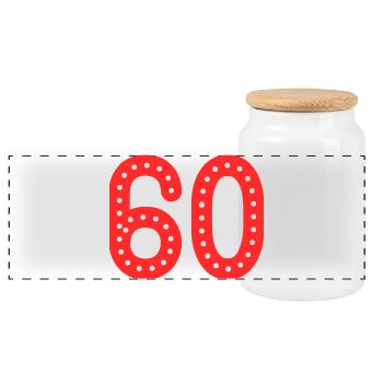 ANNIVERSARY. HAPPY BIRTHDAY. HAPPY BIRTHDAY - Panoramic Cookie Jar with Wooden Lid - white - Front