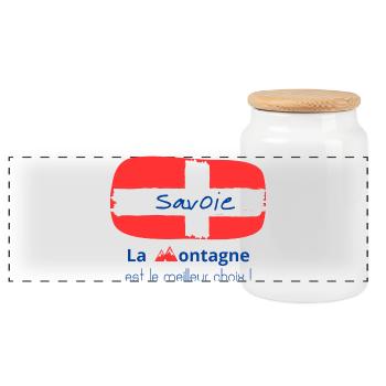 Savoie Montagne Fierté Alpestre - Boîte à biscuits avec couvercle en bois - blanc - Devant