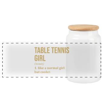 Ping-pong - Boîte à biscuits avec couvercle en bois - blanc - Devant