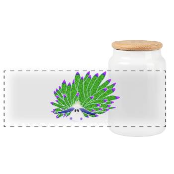 Escargot De Mouton Feuille, Dessin - Boîte à biscuits avec couvercle en bois - blanc - Devant