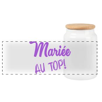 BRIDE-TO-BE. Bachelorette party. WEDDING. TEAM. TEAM BRIDAL - Panoramic Cookie Jar with Wooden Lid - white - Front