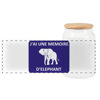 J'ai une mémoire d'éléphant - Boîte à biscuits avec couvercle en bois - blanc - Devant