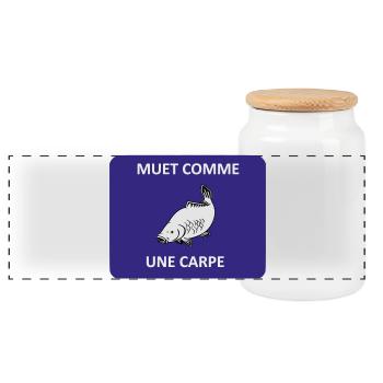 Muet comme une carpe - Boîte à biscuits avec couvercle en bois - blanc - Devant