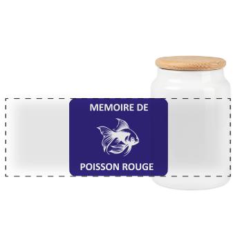 Mémoire de poisson rouge - Boîte à biscuits avec couvercle en bois - blanc - Devant