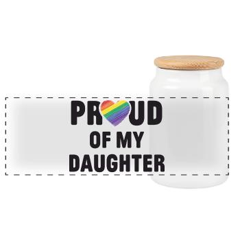 LGBT Pride Month - Stolz auf meine Tochter - Panorama Keksdose mit Holzdeckel - Weiß - Vorne