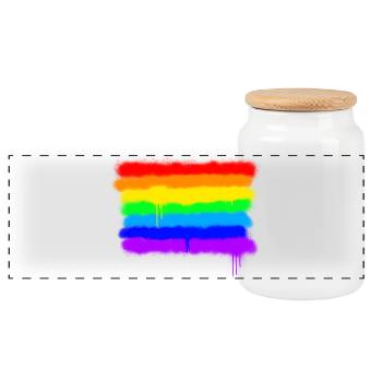 Couleurs arc-en-ciel de la fierté / Graffiti RVB - Boîte à biscuits avec couvercle en bois - blanc - Devant